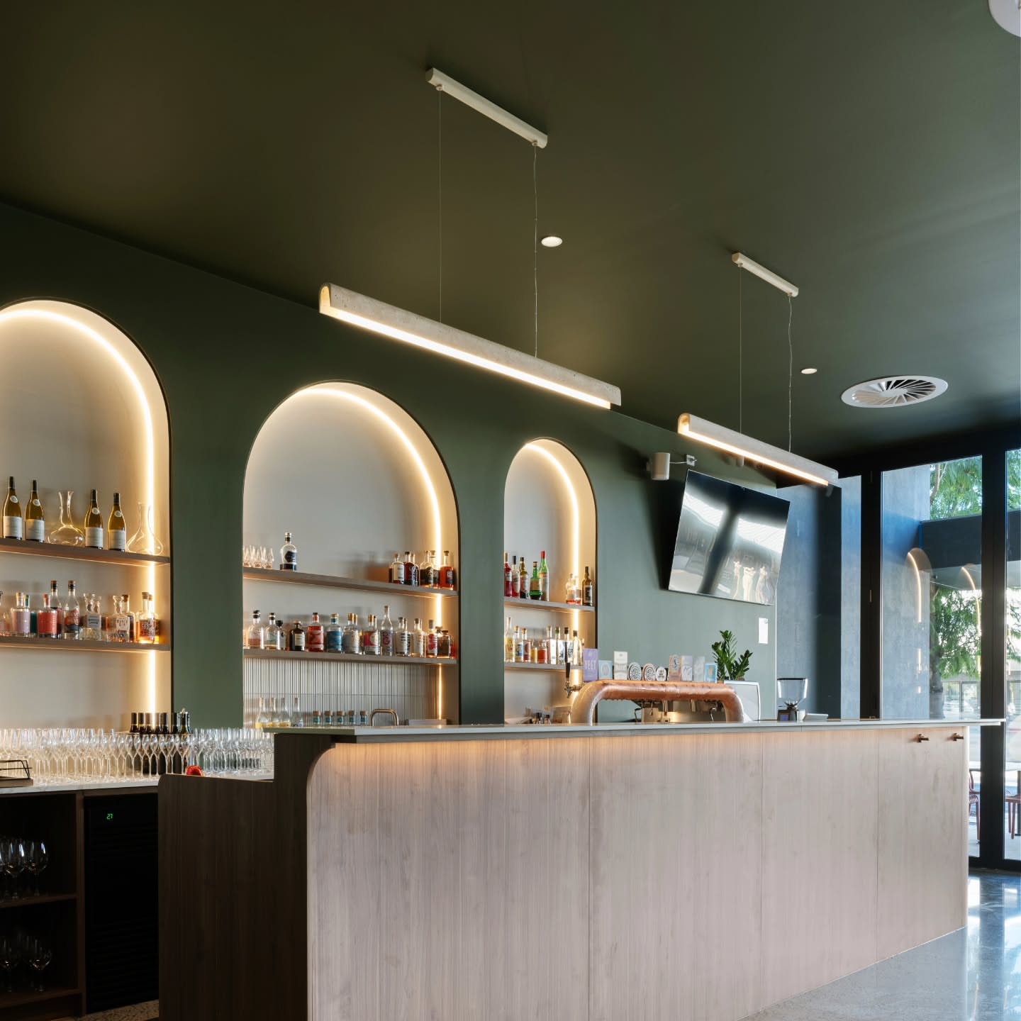 Hospitality Bar with Arched Niches